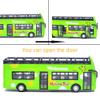 Ailejia City Bus Sightseeing Double Decker Bus Model Open Top Pull Back Vehicles Toy Die Cast Pull Back Vehicles Mini Model Car Lights and Music (Green) view 3