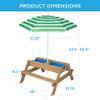Best Choice Products Kids 3-in-1 Sand & Water Table, Wood Outdoor Convertible Picnic Table w/Umbrella, 2 Trays, Removable Top, 220lb Capacity Per Bench -Green view 3