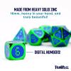 16mm Digital Metal Dice Set - Green w/ Blue Enamel (7) view 3