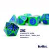 16mm Digital Metal Dice Set - Green w/ Blue Enamel (7) view 4