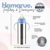 Hamarue 3-in-1 Stainless Steel Sippy Cups for Toddlers | Non-Toxic Insulated Stainless Steel Baby Bottle | Straw Cup with Removeable Handles | Plastic Free Liquid Transfer (8 oz, Blue) view 2
