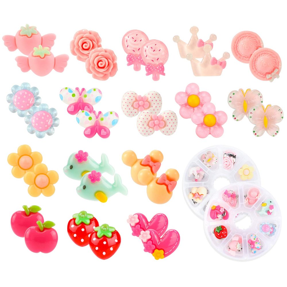 Hifot 16 Pairs Clip on Earrings Girls, No Pierced Design Earrings Dress up Pretend Princess Play Jewelry Accessories for Kids