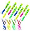 Slingshot Flying with LED Lights Glow The Dark Party,12 Launchers + 12 LED Helicopters,Slingshot Amazing Arrow Helicopter Glow Supplies for Kids (24 Pieces) view 1