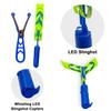 Slingshot Flying with LED Lights Glow The Dark Party,12 Launchers + 12 LED Helicopters,Slingshot Amazing Arrow Helicopter Glow Supplies for Kids (24 Pieces) view 4