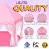 Orian Princess Tent for Kids, Toddler & Kids Pink Play Tent Indoor & Outdoor Princess Castle Fort for Girls and Toddlers Ages 2-7, 55x53, LED Star Lights, Childrens Toys and Gifts for Girls view 3