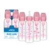 Dr. Brown's Natural Flow Anti-Colic Options+ Narrow Baby Bottle, Pink Floral, 8 oz/250 mL, with Level 1 Slow Flow Nipples, 0m+, 4 Pack view 1