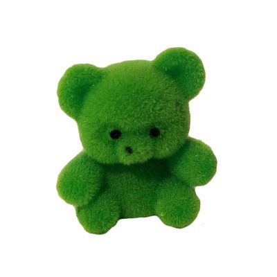 1" Miniature Christmas Green Flocked Teddy Bear (Pack of 12)