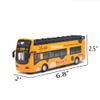 Ailejia Bus Toy Sightseeing Double Decker City Bus Open Top Model Die-Cast Metal Toy Cars Toy Die Cast Pull Back Vehicles Mini Model Car Lights and Music (Yellow) view 2