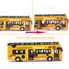 Ailejia Bus Toy Sightseeing Double Decker City Bus Open Top Model Die-Cast Metal Toy Cars Toy Die Cast Pull Back Vehicles Mini Model Car Lights and Music (Yellow) view 3