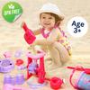 13-Piece Pink Princess Beach Sand Toy Set for Girls  Sand Playset with Sand Wheel, Mermaid Bucket, Water Pot, Shovels, Rakes, Molds & Zippered Storage Bag for Beach, Sandbox & Outdoor Play view 2