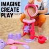 13-Piece Pink Princess Beach Sand Toy Set for Girls  Sand Playset with Sand Wheel, Mermaid Bucket, Water Pot, Shovels, Rakes, Molds & Zippered Storage Bag for Beach, Sandbox & Outdoor Play view 3