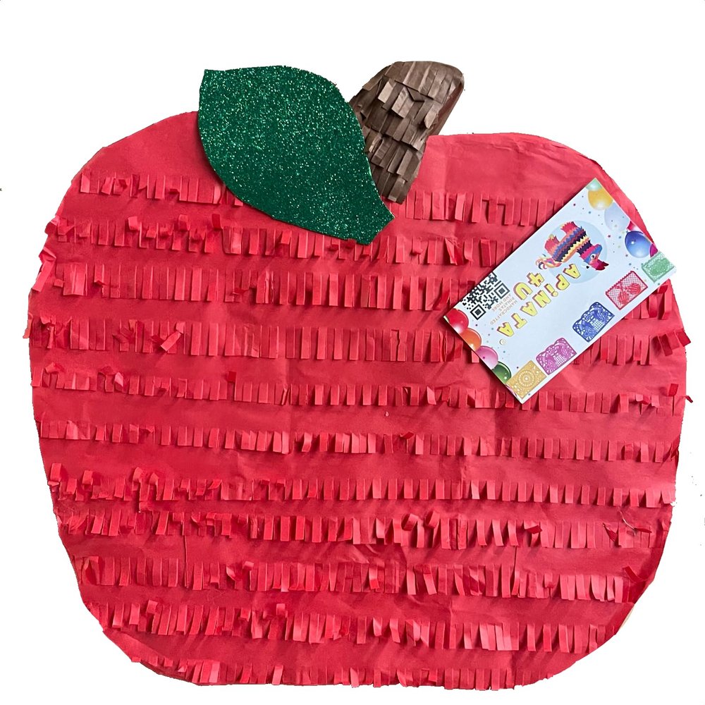 17" Red Apple Pinata Great for Princess Themed Birthday Party Teachers Day, Snow Princess Back to Shcool Red Apple