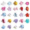 Hifot 24 pcs Girls Crystal Adjustable Rings, Princess Jewelry Finger Rings with Heart Shape Box, Girl Pretend Play and Dress up Rings for Children Kids Little Girls - Random view 1