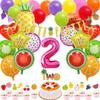 71 Packs Tutti Frutti Party Decorations Set Twotti Frutti Glitter Banner/Cake Topper Fruit Cupcake Toppers Mylar Balloons for Twotti Fruity Second Birthday Party view 1
