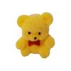 1" Miniature Flocked Teddy Bears with Red Bow Tie, Pack of 12 (Yellow) view 1