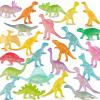 96 Piece Glow in Dark Mini Dinosaur Toy Set(24 Style), Plastic Realistic Dino Figure, Kid Birthday Party Favors Supplies Goody Bag Valentines Day Gift Pinata Stuffers Easter Eggs Easter Basket Filler view 1
