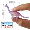 96 Piece Glow in Dark Mini Dinosaur Toy Set(24 Style), Plastic Realistic Dino Figure, Kid Birthday Party Favors Supplies Goody Bag Valentines Day Gift Pinata Stuffers Easter Eggs Easter Basket Filler view 3