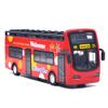 Ailejia City Bus Sightseeing Double Decker Bus Model Open Top Pull Back Toy Die Cast Pull Back Vehicles Mini Model Car Lights and Music (Red) view 1