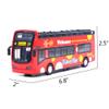 Ailejia City Bus Sightseeing Double Decker Bus Model Open Top Pull Back Toy Die Cast Pull Back Vehicles Mini Model Car Lights and Music (Red) view 2