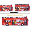 Ailejia City Bus Sightseeing Double Decker Bus Model Open Top Pull Back Toy Die Cast Pull Back Vehicles Mini Model Car Lights and Music (Red) view 3