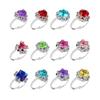 Hifot 12 pcs Girls Crystal Adjustable Rings, Princess Jewelry Finger Rings with Heart Shape Box, Girl Pretend Play and Dress up Rings for Children Kids Little Girls - Random view 2