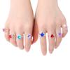 Hifot 12 pcs Girls Crystal Adjustable Rings, Princess Jewelry Finger Rings with Heart Shape Box, Girl Pretend Play and Dress up Rings for Children Kids Little Girls - Random view 4