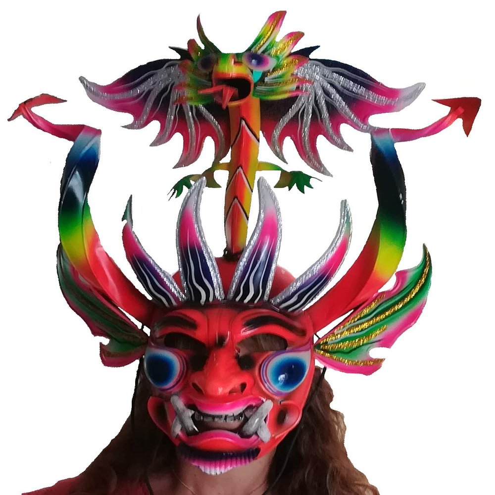 Alpakaandmore Peruvian Folklore Dance mask Carnival mask from Ayacucho Multicolored