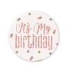 Glamorous Rose Gold Glitz It's My Birthday Badge (13cm) - Dazzling Celebration Accessory to Stand Out on Your Special Day - 1 Pc view 1