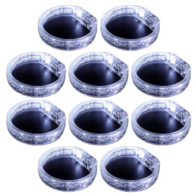 DAOKEY LED Light up Bracelets, White Glow Wristbands Party Favors Toys Supplies for Birthday, Halloween, Carnivals Parties for Kids over 3 Years Old, Clear Case 10 Pack