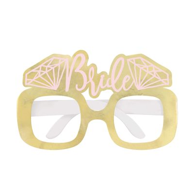 Foil Bachelorette Party Novelty Glasses (4ct) - Pink & Gold Accessories - Perfect for Memorable Bachelorette Parties