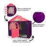 JAMARA 460498 Little Home Playhouse Made of Robust Plastic, Assembly, Sturdy Plug-in System, Easy to Clean, Suitable for Indoor and Outdoor Use, Door/Window Can Be Open, Curtains, Purple view 4