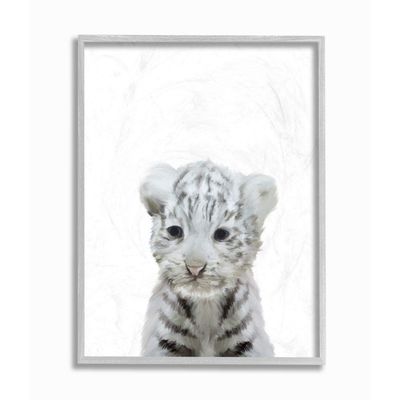 Cute Baby White Tiger Animal Kids Painting
