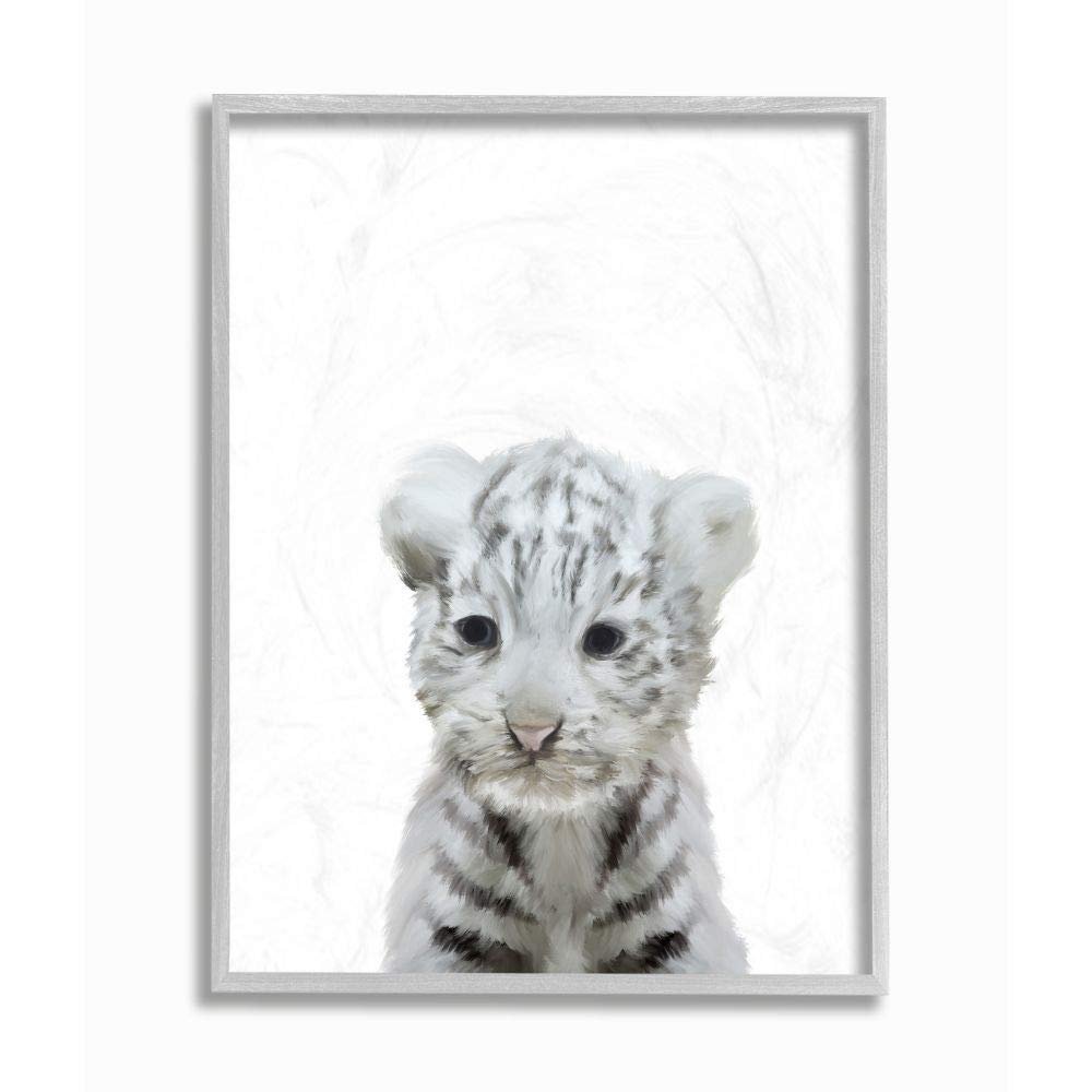 Cute Baby White Tiger Animal Kids Painting