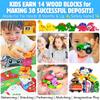 14PC Wood Stacking Blocks Car Trucks Advent Calendar, Montessori Toys for Toddlers, Fine Motor Skill Development, Potty Training System Behavior Reward Chart, LIL ADVENTS Potty Time Adventures + eBook view 3