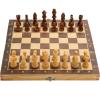 15" x 15" Magnetic Wooden Folding Chess Set with 2 Extra Queens, Handmade Game Board Interior for Storage for Adult Kids Beginner Large Chess Board view 1