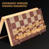 15" x 15" Magnetic Wooden Folding Chess Set with 2 Extra Queens, Handmade Game Board Interior for Storage for Adult Kids Beginner Large Chess Board view 2