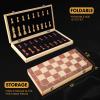 15" x 15" Magnetic Wooden Folding Chess Set with 2 Extra Queens, Handmade Game Board Interior for Storage for Adult Kids Beginner Large Chess Board view 3