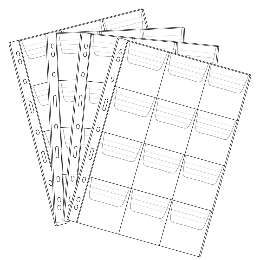 12 Pocket Coin Pages, 10 Sheets Plastic Coin Holders Stamp Collector Supplies for Coin Stamp Currency Collection