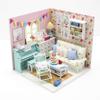 1:18 Scale Cool Beans Boutique Miniature Dollhouse DIY Kit - Family Room with Blue Piano and Dust Cover (English Manual) view 1