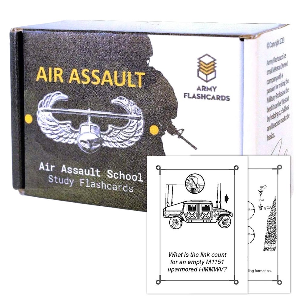 Army Flashcards- Air Assault School Study Flashcards | 100 of The Most Important Topics from Sabalauski AASLT School Handbook | February 2018 | Made in USA