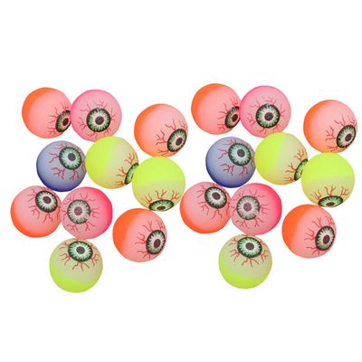 BESPORTBLE 30PCS Halloween Bouncy Balls Eye Balls Glow in The Dark Eyeballs Scary Prank Halloween Party April Fool's Day Supplies Props Bulk,32mm,Mixed Color