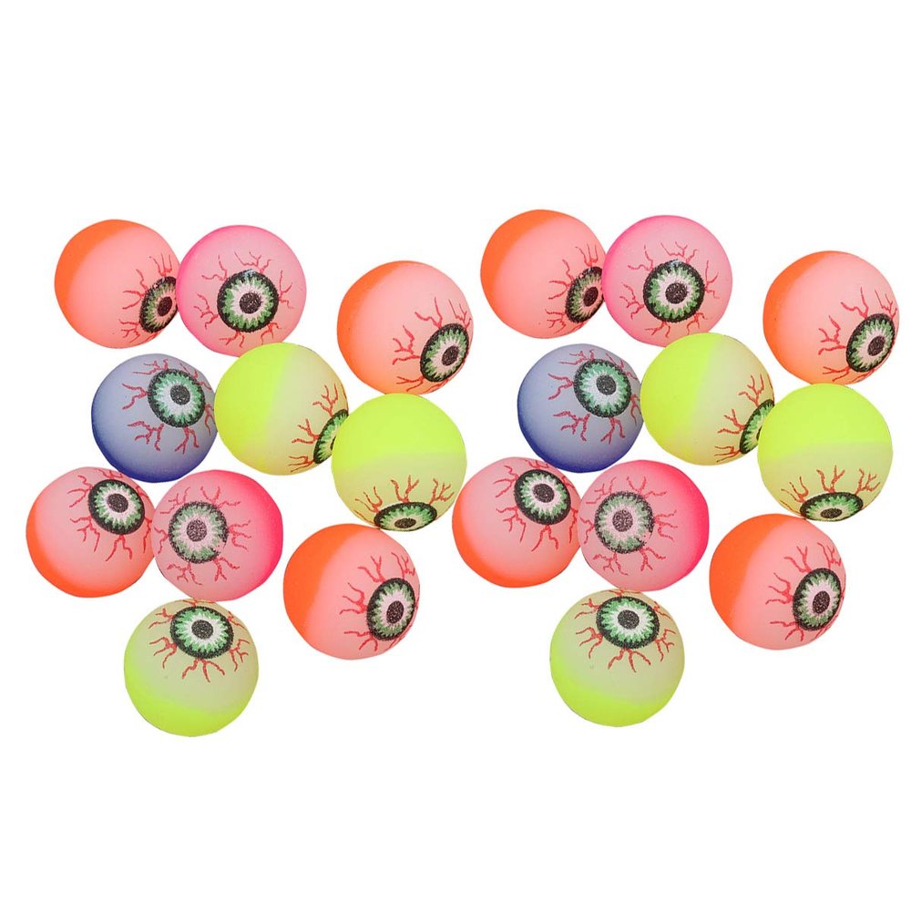 BESPORTBLE 30PCS Halloween Bouncy Balls Eye Balls Glow in The Dark Eyeballs Scary Prank Halloween Party April Fool's Day Supplies Props Bulk,32mm,Mixed Color