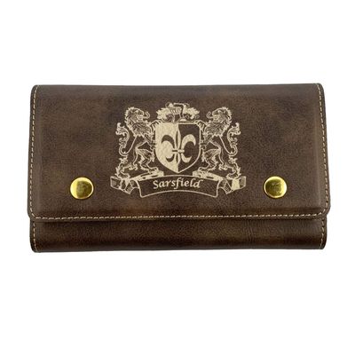 Sarsfield Irish Coat of Arms Leather Card & Dice Set