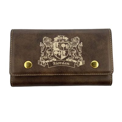 Riordan Irish Coat of Arms Leather Card & Dice Set