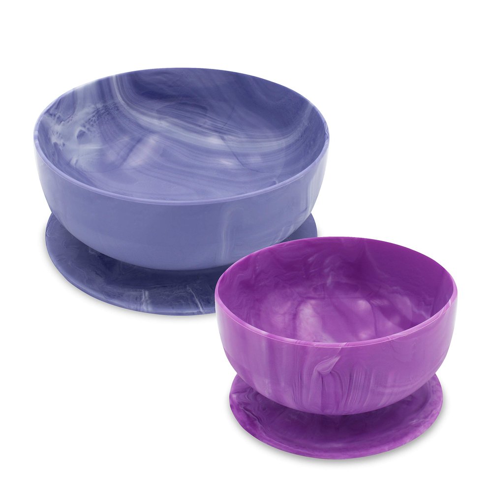 ChooMee Silicone Suction Bowls | Extra Strong Suction with Firm Bowl | Ideal for Infant and Toddler Baby Led Feeding | Medium + Small 2 CT