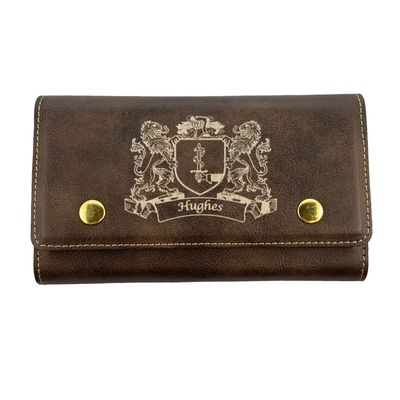 Hughes Irish Coat of Arms Leather Card & Dice Set