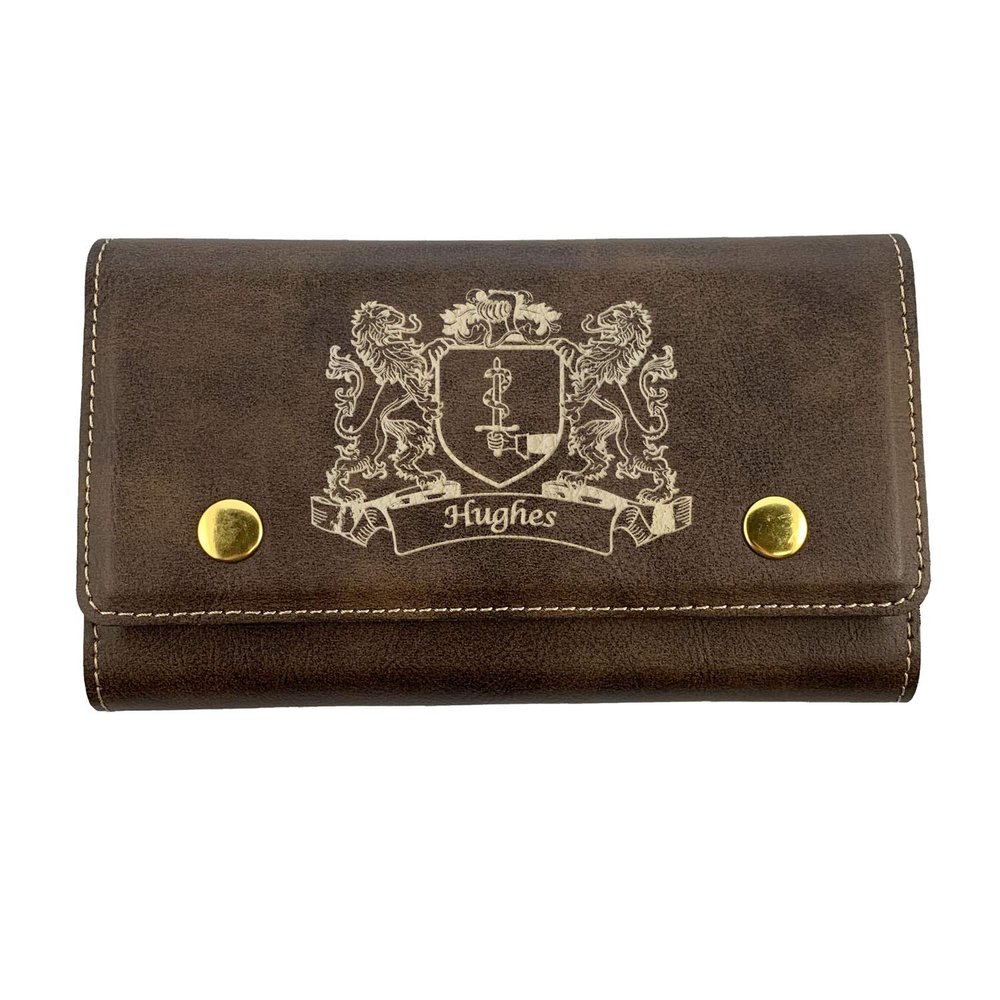 Hughes Irish Coat of Arms Leather Card & Dice Set