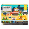 Petit Collage Magnetic Play Scene, Construction Site  Magnetic Game Board with Mix and Match Magnetic Animal Friends, Ideal for Ages 3+  Includes 2 Scenes and 40 Magnet Pieces view 2