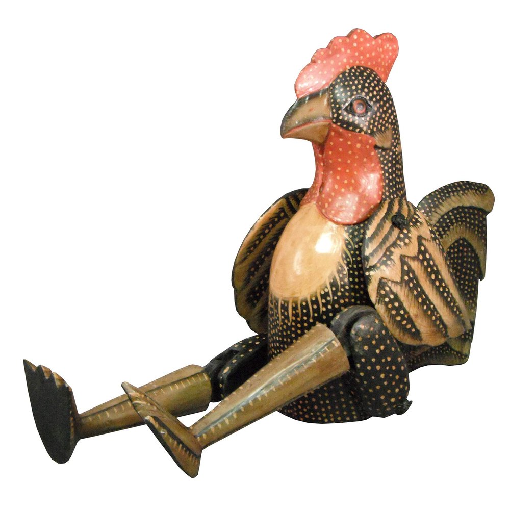 Cohasset Gifts & Garden 9" Wood Dottie Mini Rooster Puppet