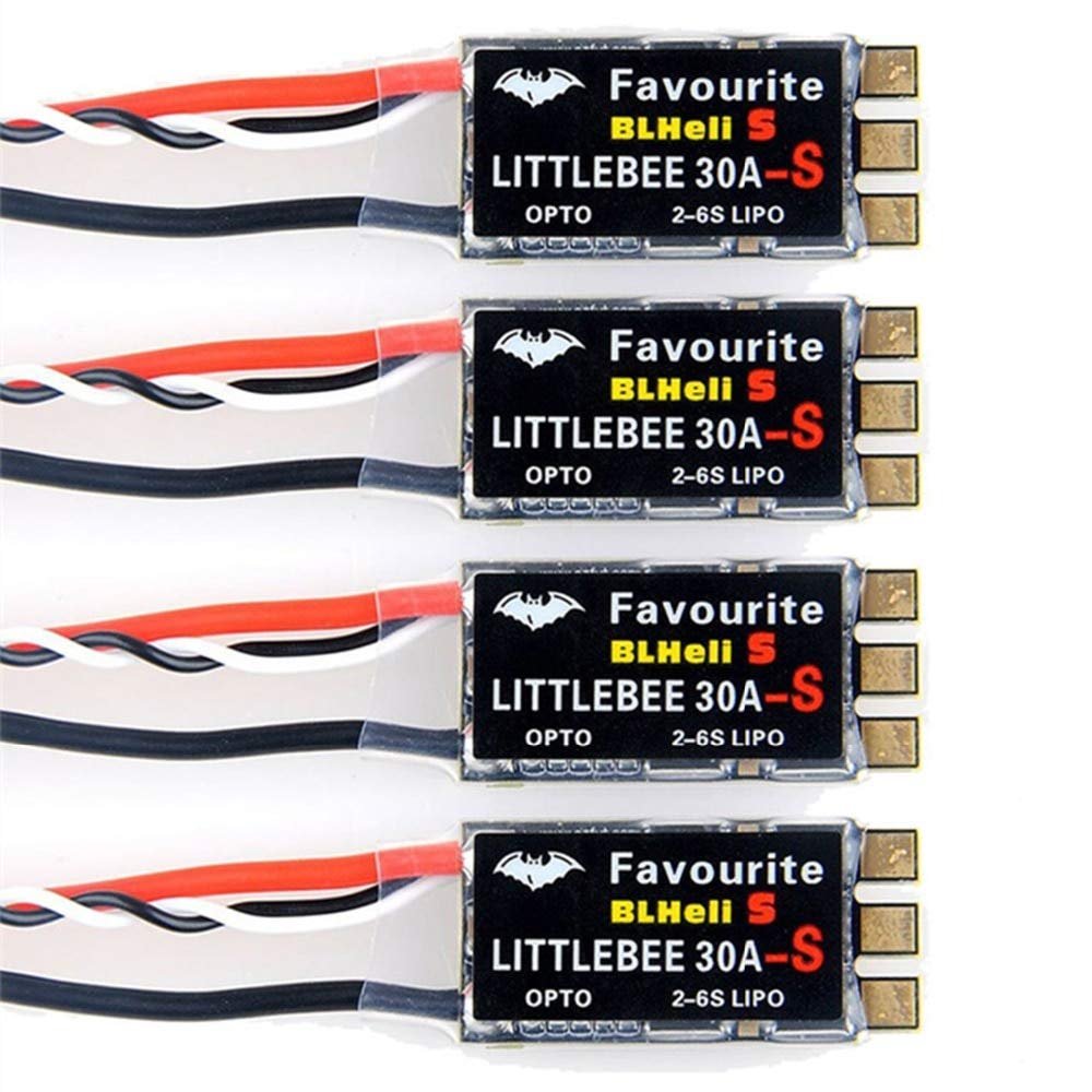 Hockus Accessories 4pcs Original FVT LITTLEBEE BLlheli-s Spring 30A ESC 2-6S Supports Mulitshot DSHOT Oneshot42 OneShot125 Multicopter - (Color: 4PCS)